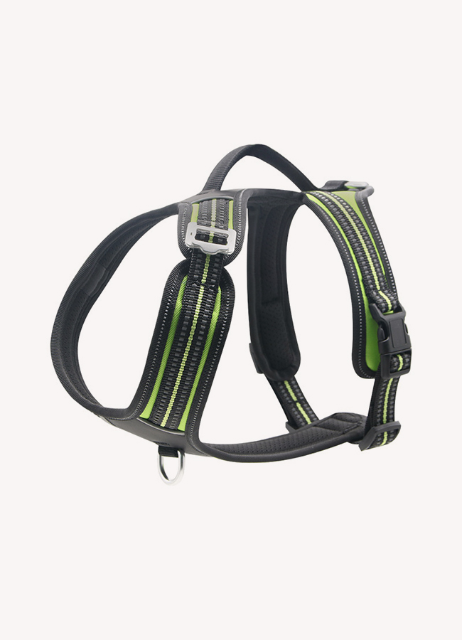 Black heavy-duty reflective no-pull dog harness SKU product image