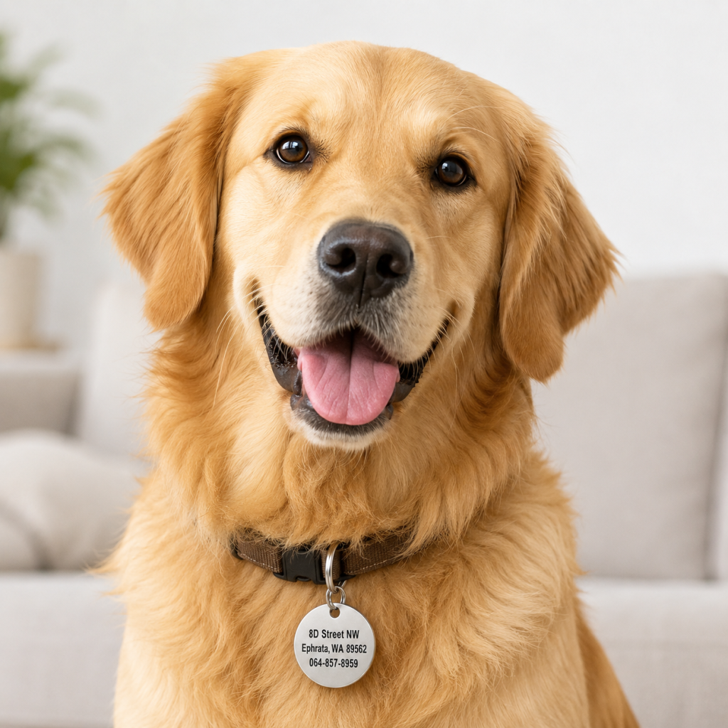 Custom engraved dog ID tag rhinestone paw print on dog collar
