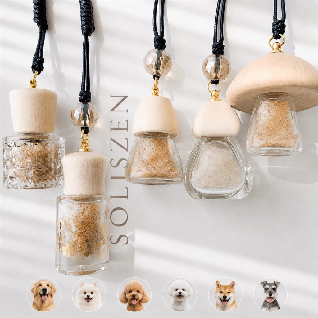 Glass pet hair keepsake bottle with wooden cap for pet fur memorial gift