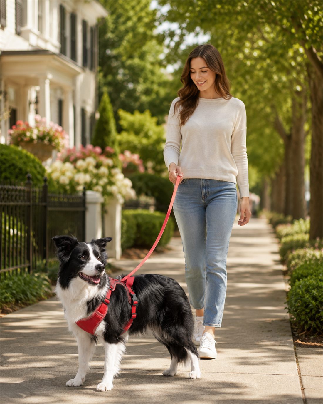 Breathable padded dog harness for daily walking
