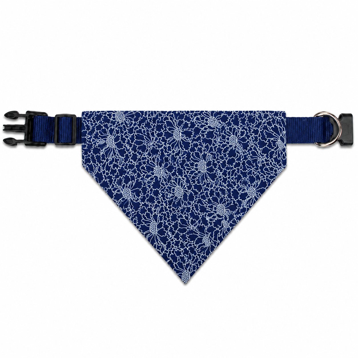 Blue floral twill dog bandana scarf product detail