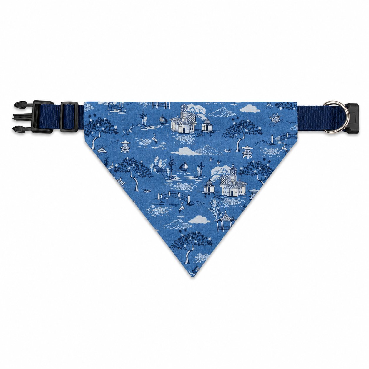 Blue pattern twill dog bandana scarf product detail