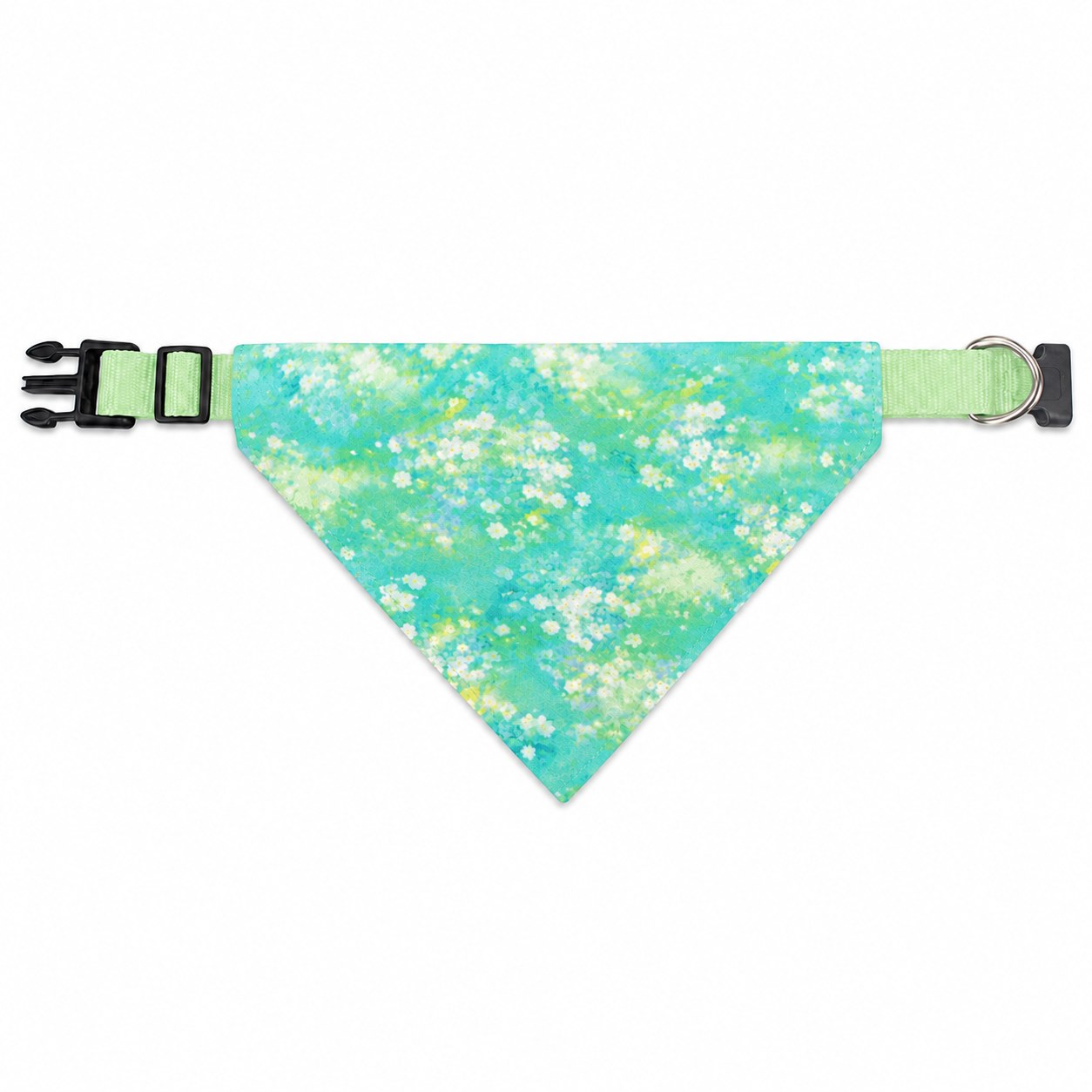 Green Floral Dog Bandana | Soft Twill Scarf for Small & Large Dogs - Image 4
