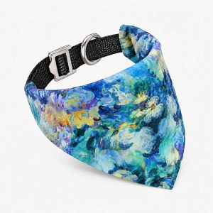 Watercolor Dog Collar and Bandana Set