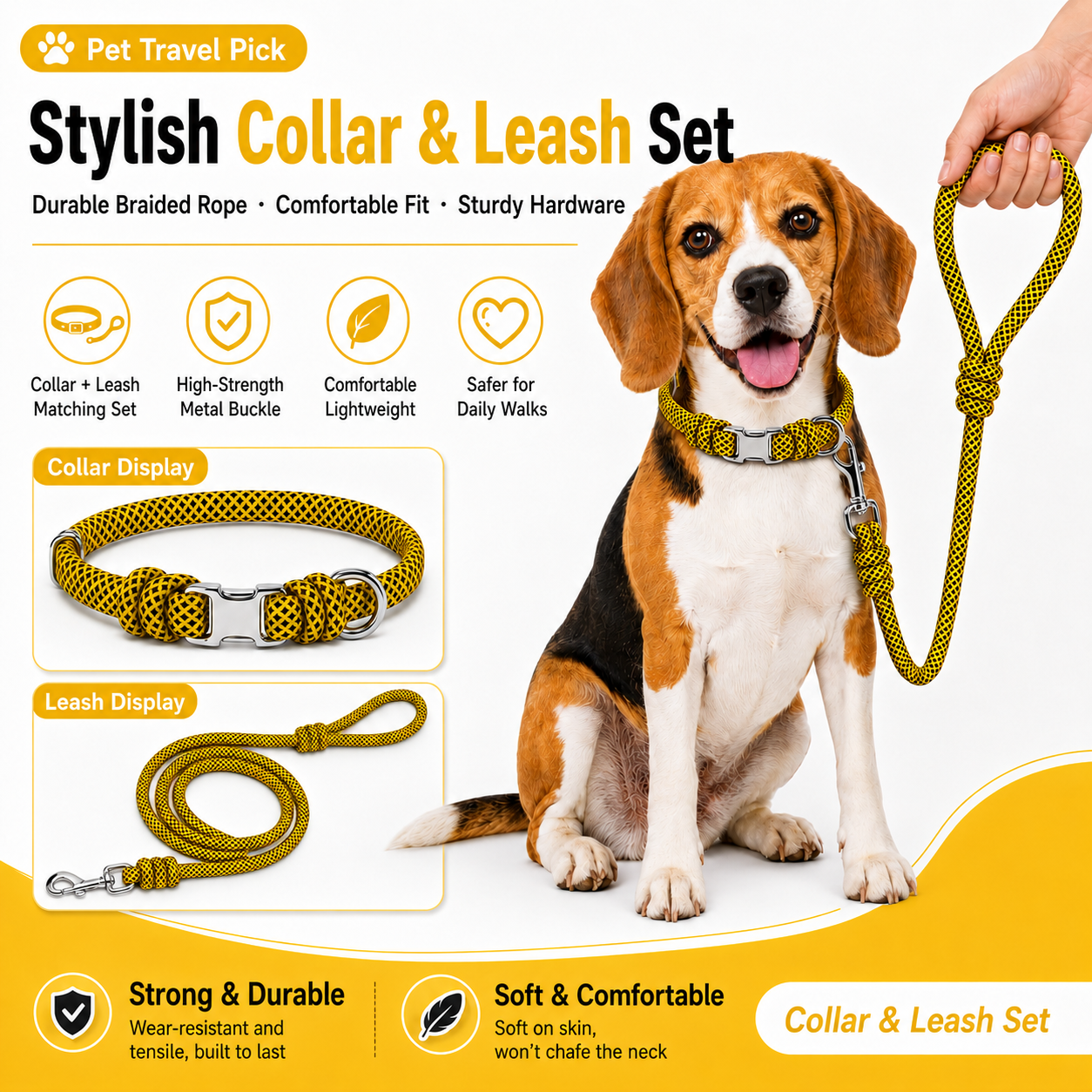 8.7mm Rope Dog Collar – 316 Stainless Steel - Image 4