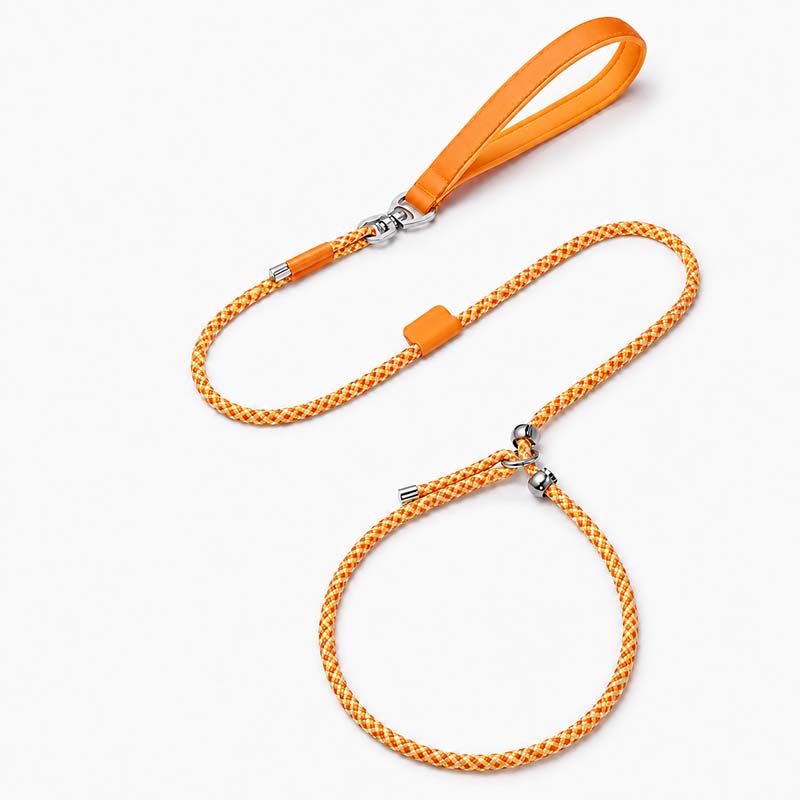 Yellow 1.5m high-strength polyester dog leash, 10.5mm diameter