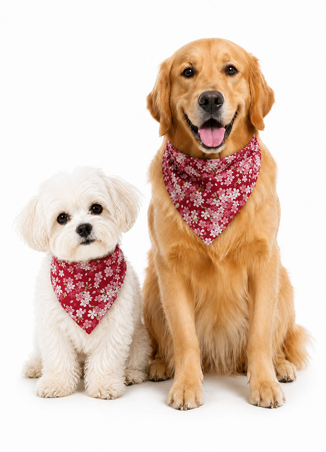 Red floral dog bandana